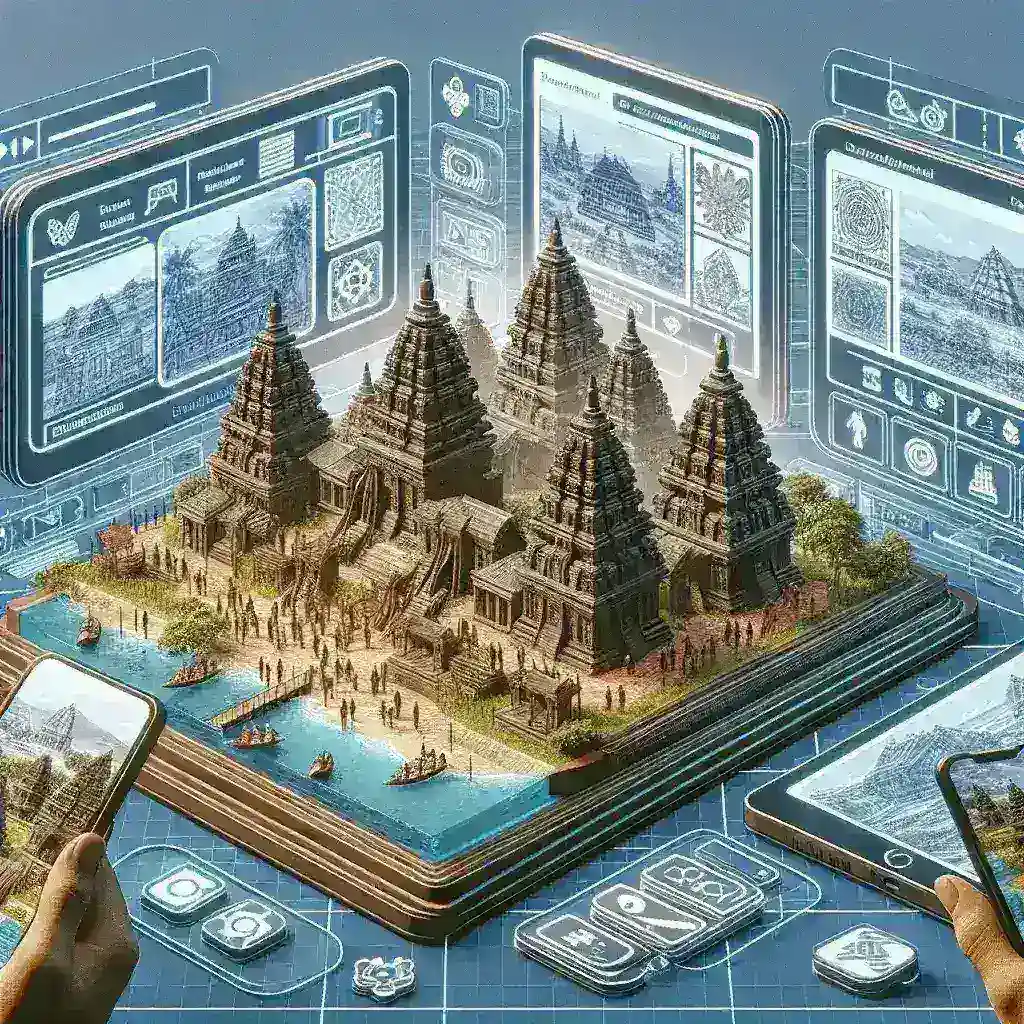 "Virtual tour of Indonesia's historical sites showcasing digital platform development for enhanced tourism experience."